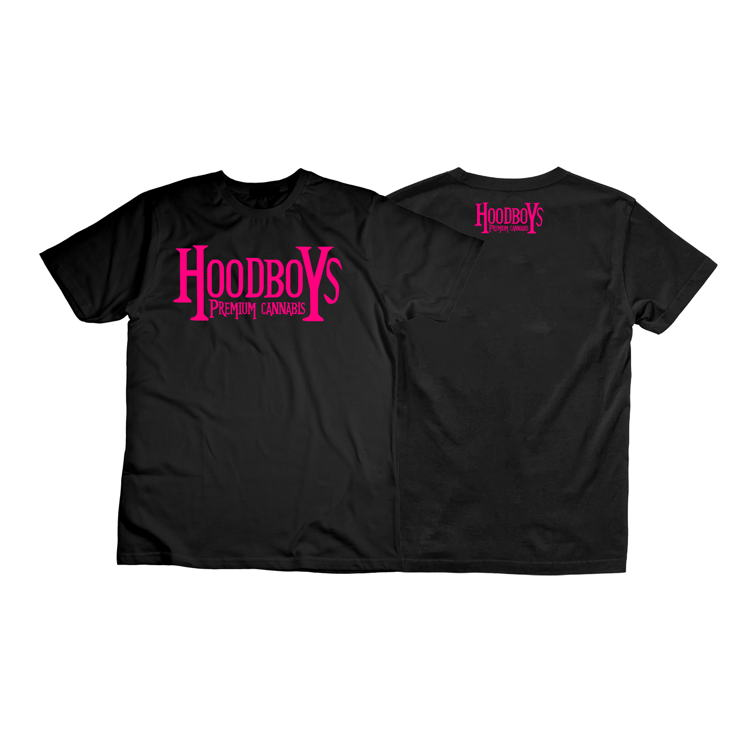 Black with pink letters t-shirt